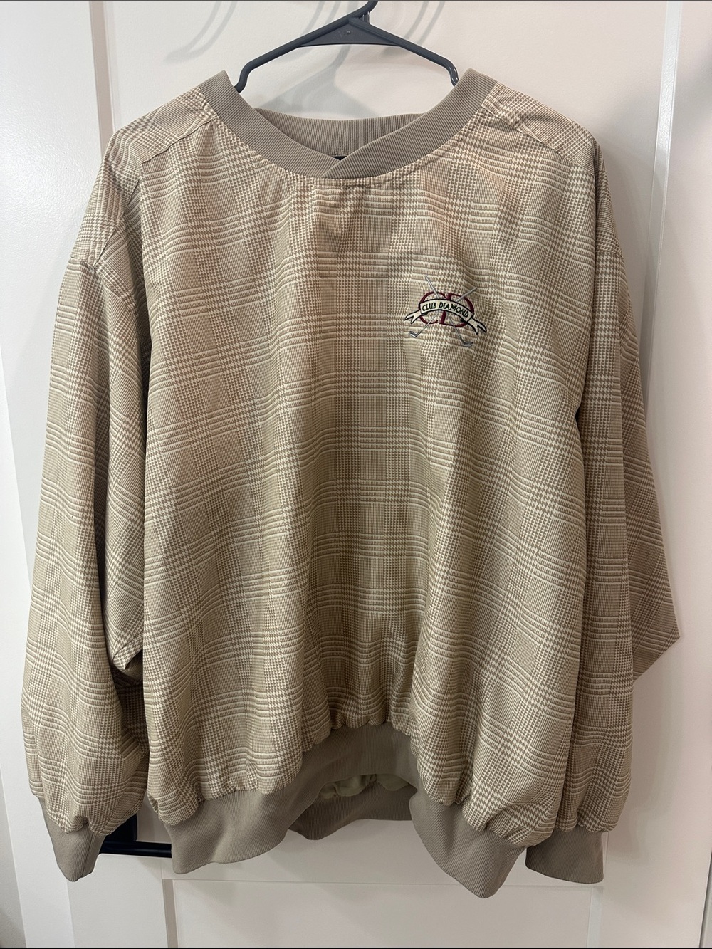 Plaid Crewneck Sweatshirt in Beige by Club Diamond